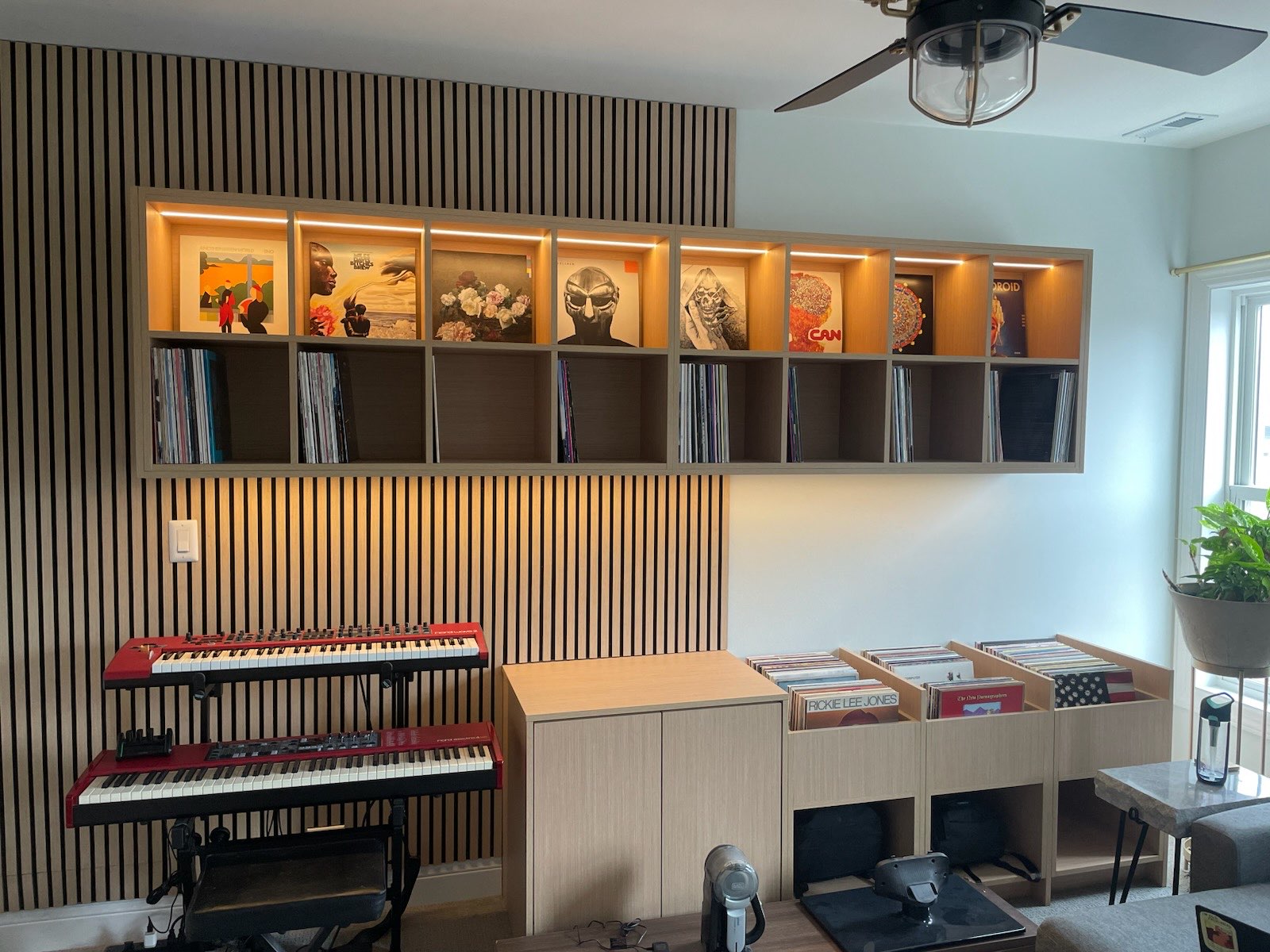 Record Lounge and Media Wall by Purpose Design and Build, Chicago